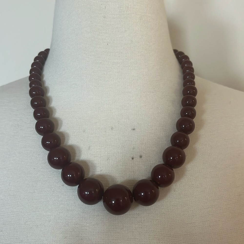 Dark Burgundy Beaded Necklace